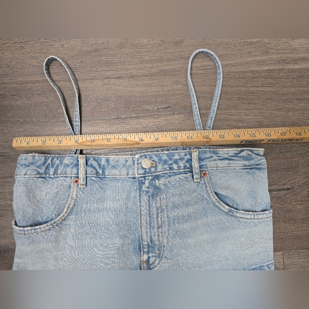 Zara Cropped Spahgetti Strap Denim Top Womens Size Small - Picture 5 of 10